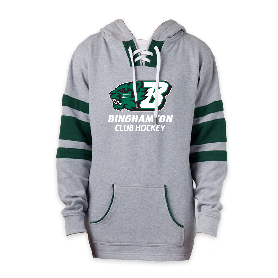 Binghamton Club Hockey Lace Up Pullover Hockey Hood