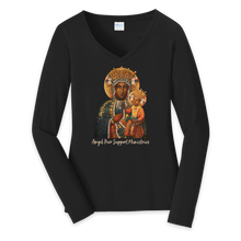 Load image into Gallery viewer, Angel Peer Support Ministries - Ladies Long Sleeve Vneck, Full Front
