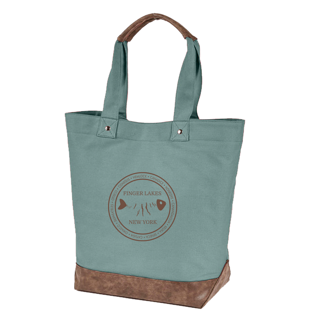 Finger Lakes Fish Bone Tote Bag