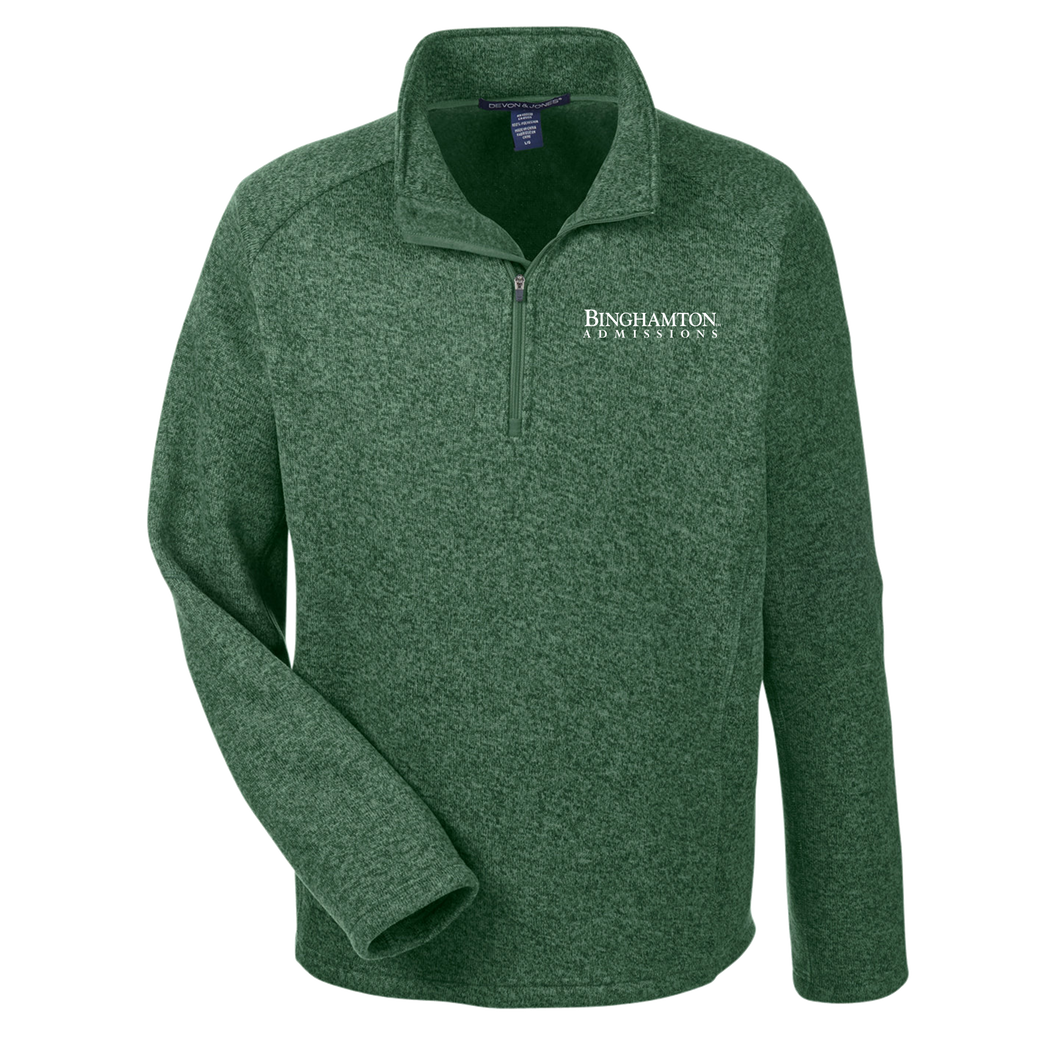 BU Admissions Devon & Jones Adult Bristol Sweater Fleece Quarter-Zip Embroidered Logo