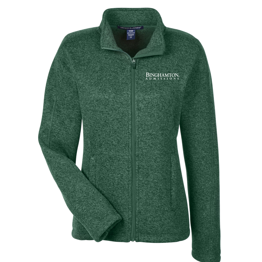 BU Admissions Devon & Jones Ladies' Bristol Full-Zip Sweater Fleece Jacket Embroidered Logo