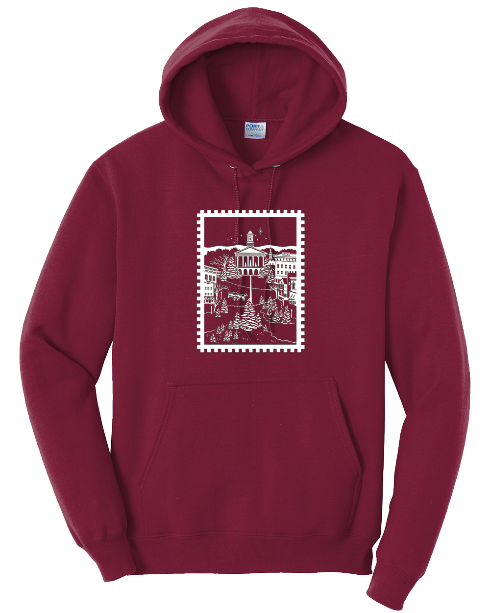 Christmas in Montrose Hoodie - Postage Stamp Design