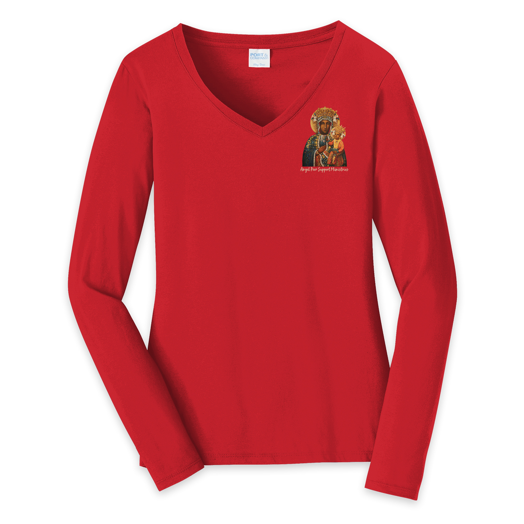 Angel Peer Support Ministries - Ladies Long Sleeve Vneck