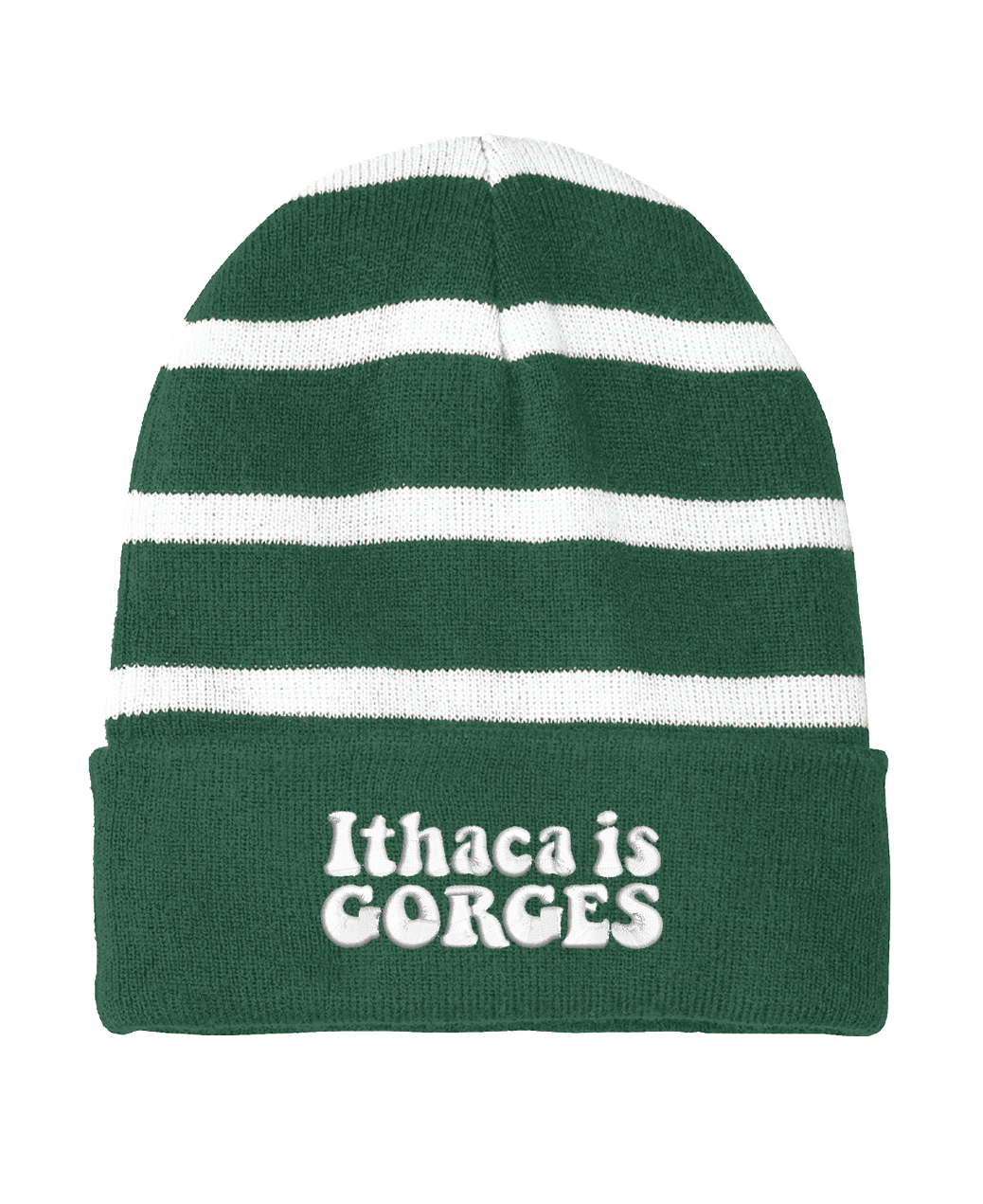 Ithaca is Gorges Beanie - Green and White