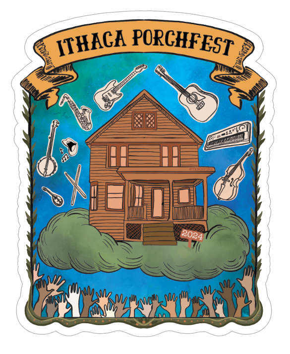 Ithaca Porchfest 2024 Sticker!