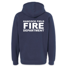 Load image into Gallery viewer, LEISURE WEAR- Hancock Fire Department Hooded Sweatshirt (White Logo w/back)
