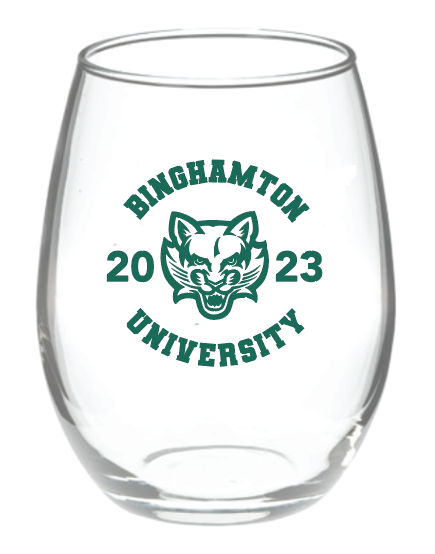 Binghamton University 2023 Stemless Wine Glass