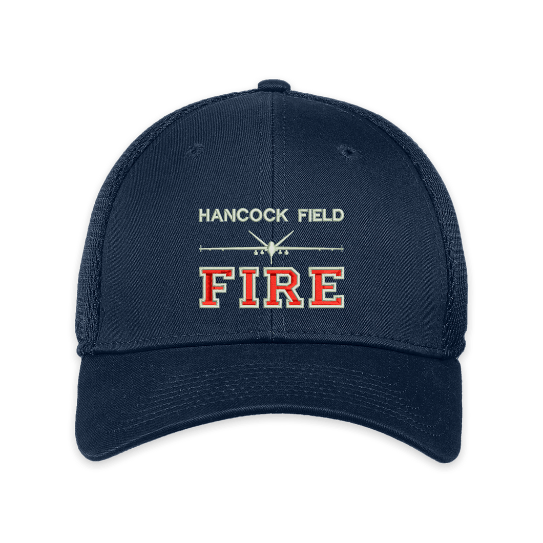 LEISURE WEAR- Hancock Fire Department New Era Stretch Fit w Mesh Back